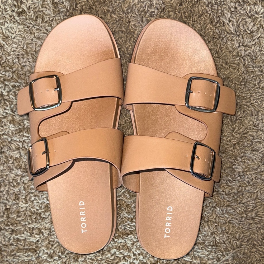 Torrid Brown Double-Buckle Sandals